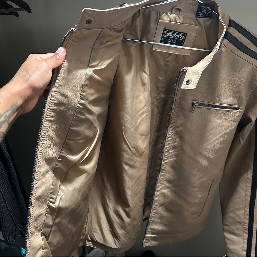 Distortion Leather Men's Tan Performance Jacket - Picture 3 of 11
